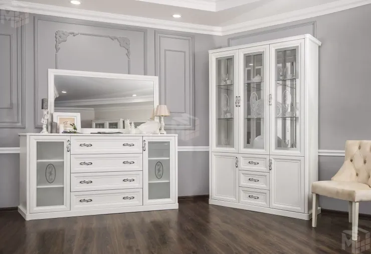 Зеркало Мишель белый матовый (гостиная)