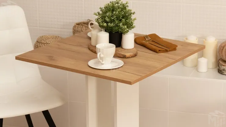 Стол обеденный Анкона Тип 1 Белый, Дуб Крафт золотой