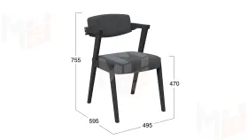 Стул Гонконг 2 - N-242 Черное дерево, тк. №219 Велюр Jercy graphite