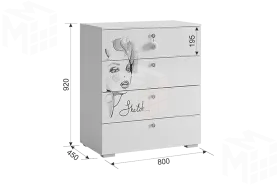 Комод  Гламур белый/белый глянец Комод  Гламур белый/белый глянец