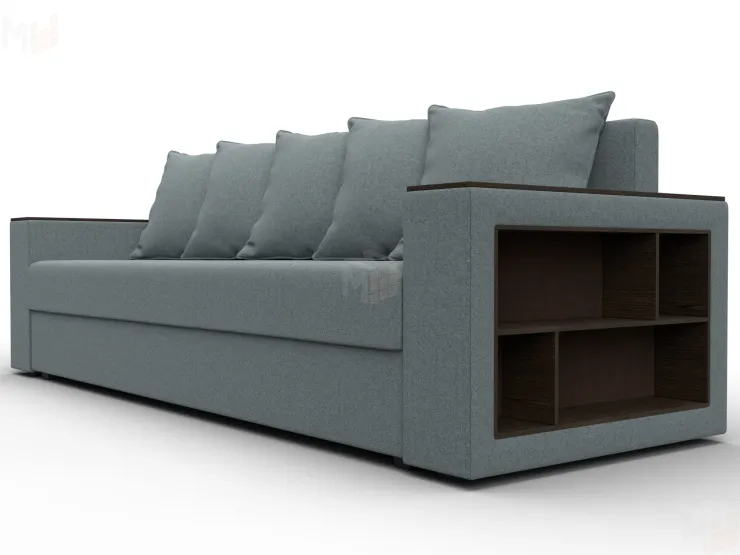 Диван прямой Дубай Лайт ( Амур 07 серый )