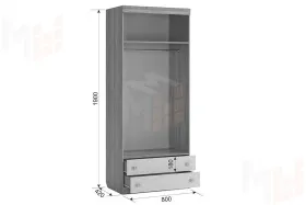 Шкаф комбинированный (с ящ. 2-створчатый) Форсаж дуб сонома/белый