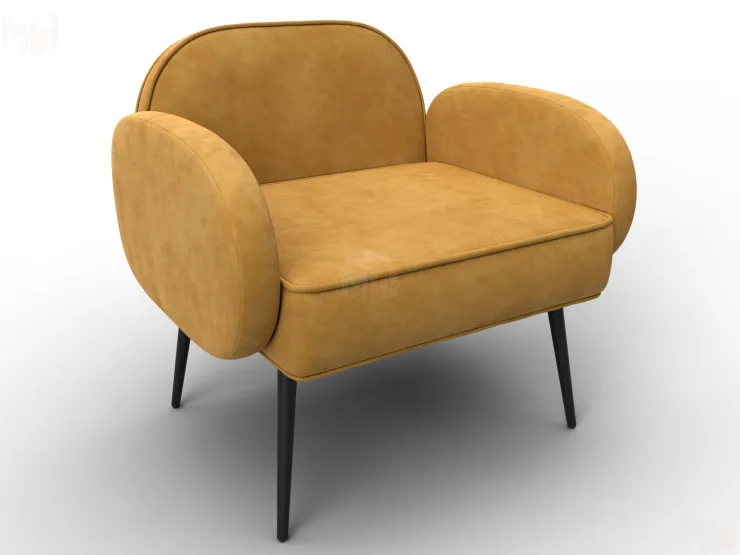 Кресло Лига-086 ( велюр BRUT 10 желтый )