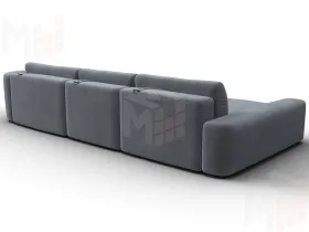Диван угловой Лига-066 НПБ Лонг угол левый ( TOWER 10 серый )