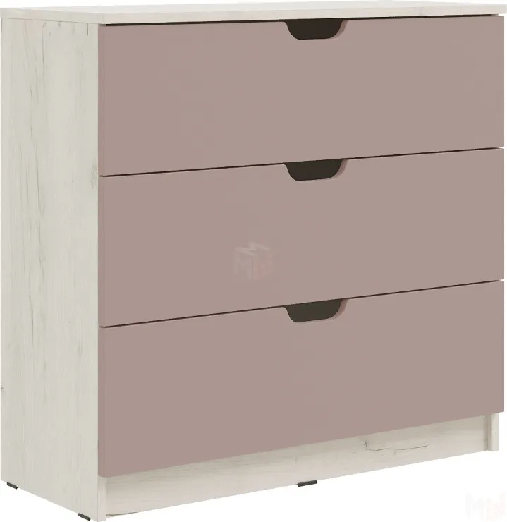 Комод Юниор-4 3 ящика (шарли пинк)