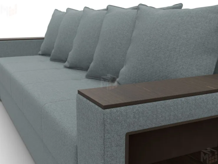 Диван прямой Дубай Лайт ( Амур 07 серый )