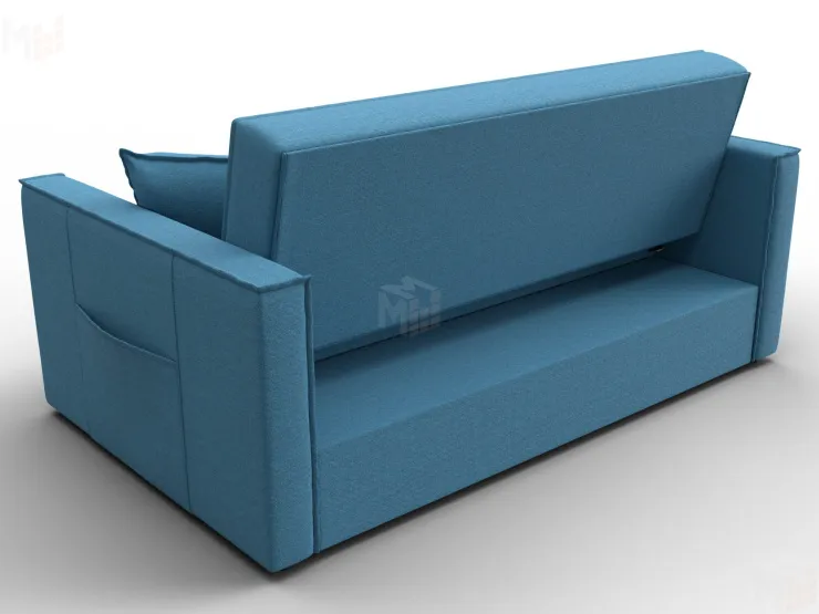 Диван прямой Лига-104 (140) ( Амур 10 голубой )