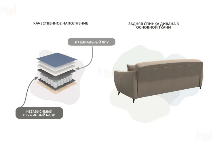 Диван-книжка Лига-095 НПБ ( SEVEN 729 бежевый )