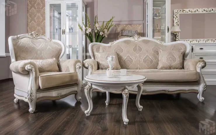 Диван Натали 3х местный белый глянец