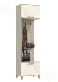 Прихожая Ирис Шкаф с вешалками Кашемир/Дуб Крафт серый