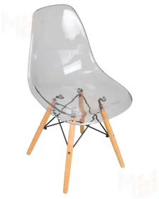 Стул обеденный DOBRIN DSW CASPER (ножки светлый бук, цвет прозрачный)