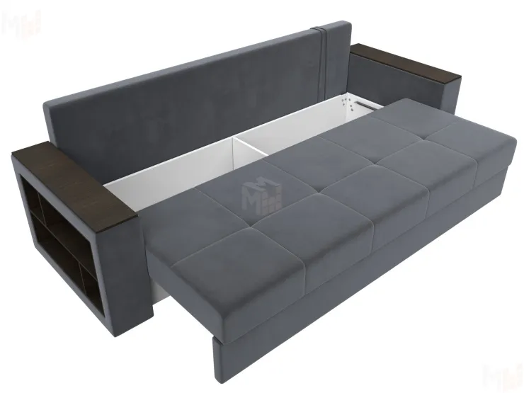 Диван прямой Дубай Лайт полки слева ( Серый )