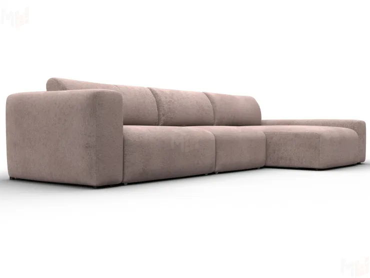 Диван угловой Лига-066 НПБ Лонг угол правый ( TOWER 05 бежевый )