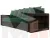 Диван прямой Дубай Лайт ( Зеленый;Коричневый )