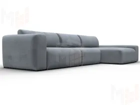Диван угловой Лига-066 НПБ Лонг угол правый ( TOWER 10 серый )