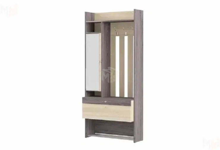 Прихожая Гретта 2 Ясень Черный/Дуб Сонома