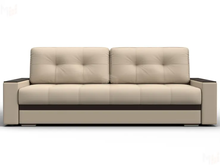 Диван прямой с декором Лига-096 НПБ ( Бежевый\Коричневый )