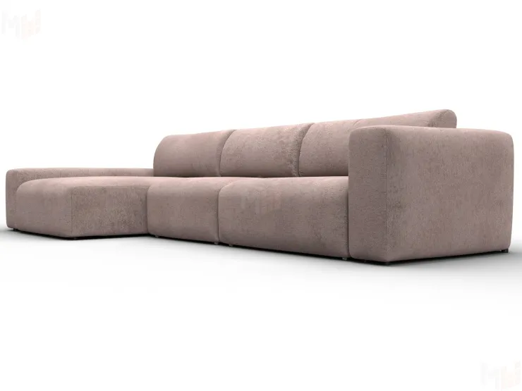 Диван угловой Лига-066 НПБ Лонг угол левый ( TOWER 05 бежевый )