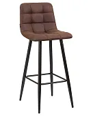 Стул барный DOBRIN NICOLE (черные матовые ножки, коричневая микрофибра (PK-03))
