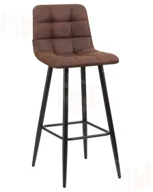 Стул барный DOBRIN NICOLE (черные матовые ножки, коричневая микрофибра (PK-03))