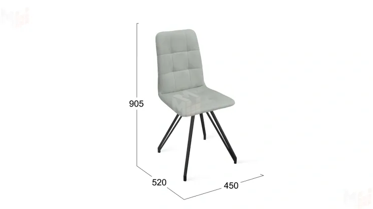 Стул Аспен К4 Черный муар, Велюр Confetti Silver