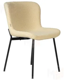 Стул обеденный DOBRIN MILO (черные ножки, кремовый букле (UF992-02))