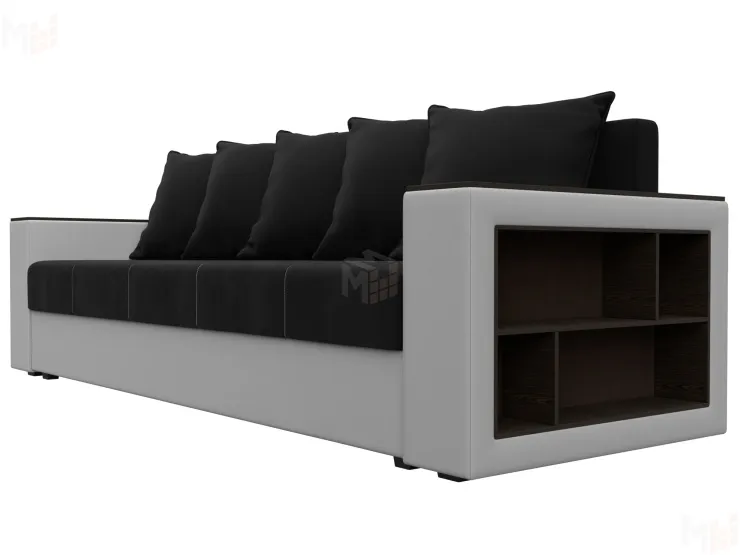 Диван прямой Дубай Лайт ( Черный\Белый )