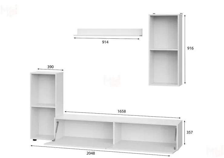Гостиная МГС 10 Белый текстурный