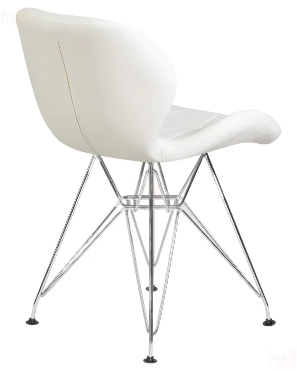 Стул обеденный DOBRIN BUTTERFLY CHROME (ножки хром, цвет белый) Стул обеденный DOBRIN BUTTERFLY CHROME (ножки хром, цвет белый)