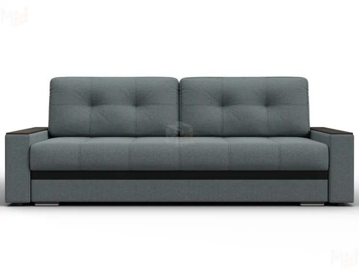 Диван прямой с декором Лига-096 НПБ ( Серый\Черный )