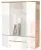  Шкаф ГРЕТТА 6С2Я с зеркалом Дуб Крафт золотой-Белый