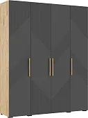 Ирис Шкаф 4-х ств.(1800) (Браш Графит, Дуб Крафт)