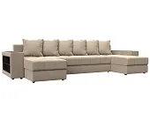 Диван П-образный Дубай полки слева