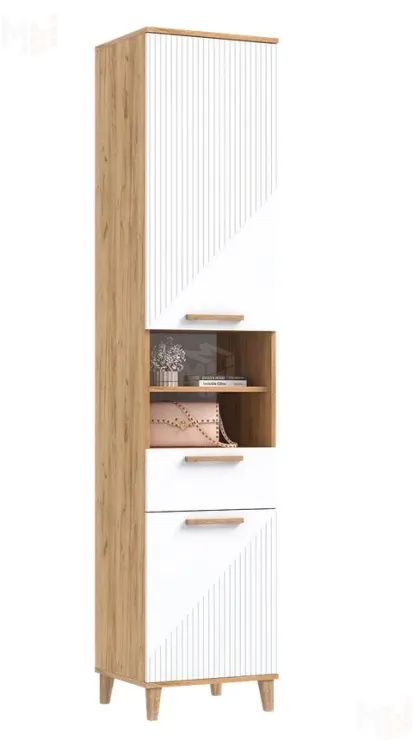 Пенал открытый Ирис Браш Вайт/Дуб Крафт