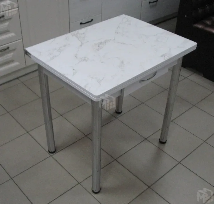 Стол Ломберный поворотно-раскладной с ящиком 780х580 (сабия) ножки хром