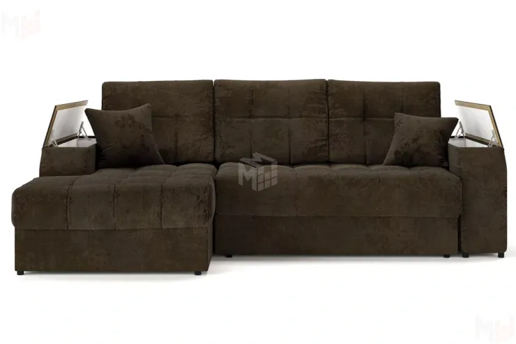 Угловой диван-кровать Лас-Вегас Коричневый левый