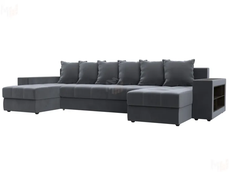 Диван П-образный Дубай полки справа