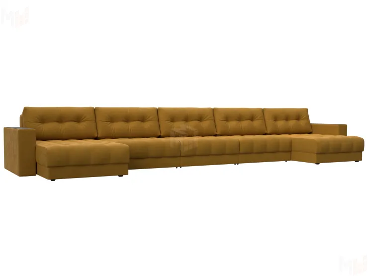 Диван П-образный с декором Лига-049 НПБ Мегалонг