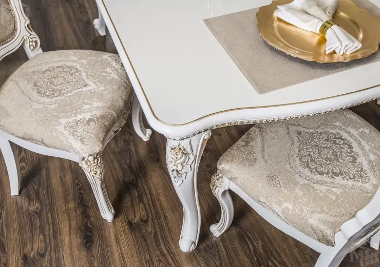 Стол Натали прямоугольный белый глянец