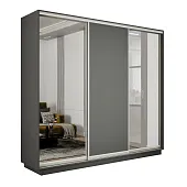 Шкаф-купе Экспресс трио (2 зеркала) 2100 Серый диамант