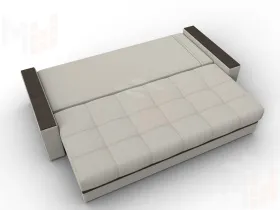 Диван прямой с декором Лига-096 НПБ ( Амур 02 Бежевый/Коричневый )