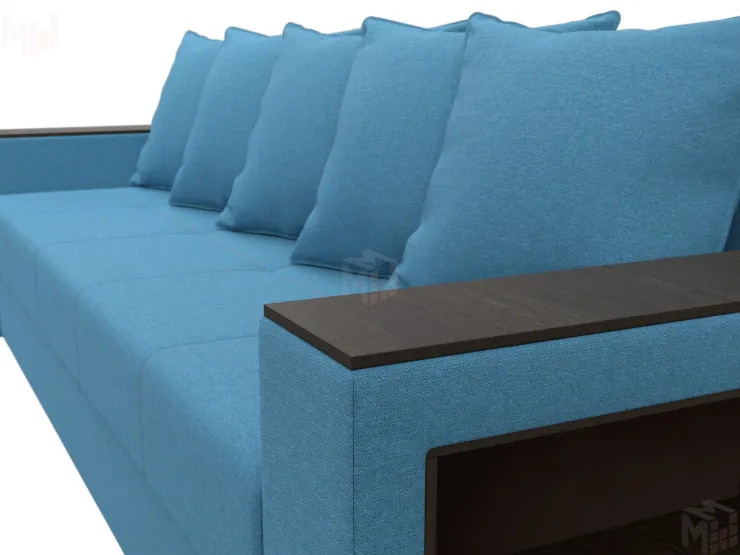 Диван прямой Дубай Лайт полки справа ( Голубой )