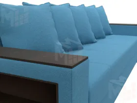 Диван прямой Дубай Лайт полки слева ( Голубой )