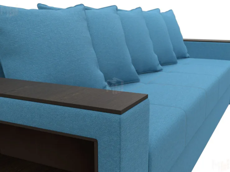 Диван прямой Дубай Лайт полки слева ( Голубой )