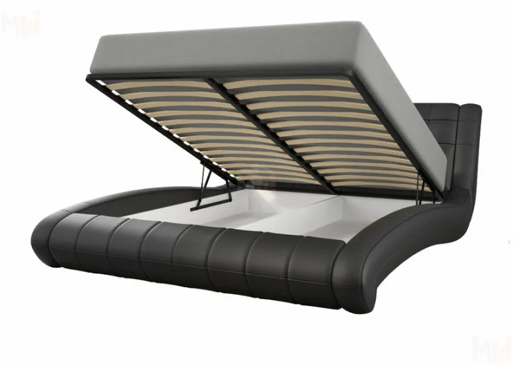 Кровать Шарлотта с подъемным механизмом (бежевый кожзам) 180*200 см