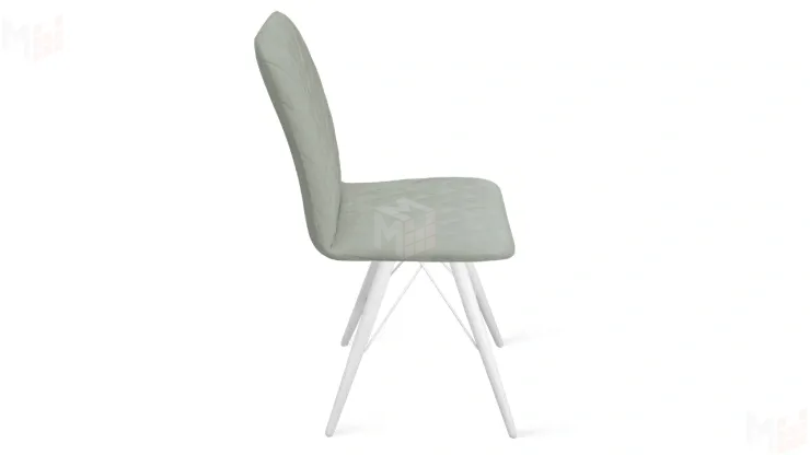 Стул Стенли К3 Белый матовый, Велюр Confetti Silver