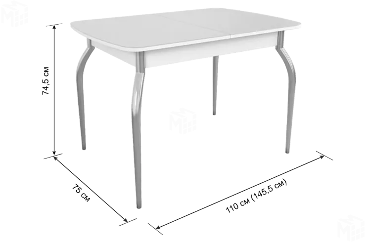 Стол обеденный раздвижной Танго белый