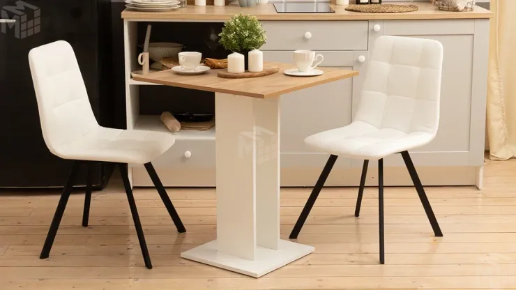 Стол обеденный Анкона Тип 1 Белый, Дуб Крафт золотой