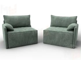 Диван прямой модульный Лига-106 ( BRUT 08 зеленый )