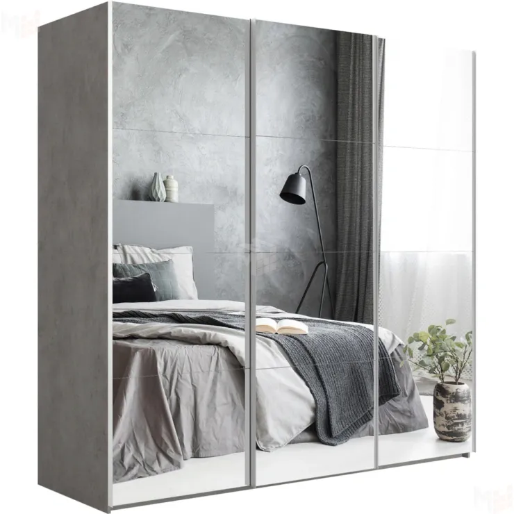 Шкаф-купе Эста 3-х дверный Цельный (12 Зеркал) 240 см.